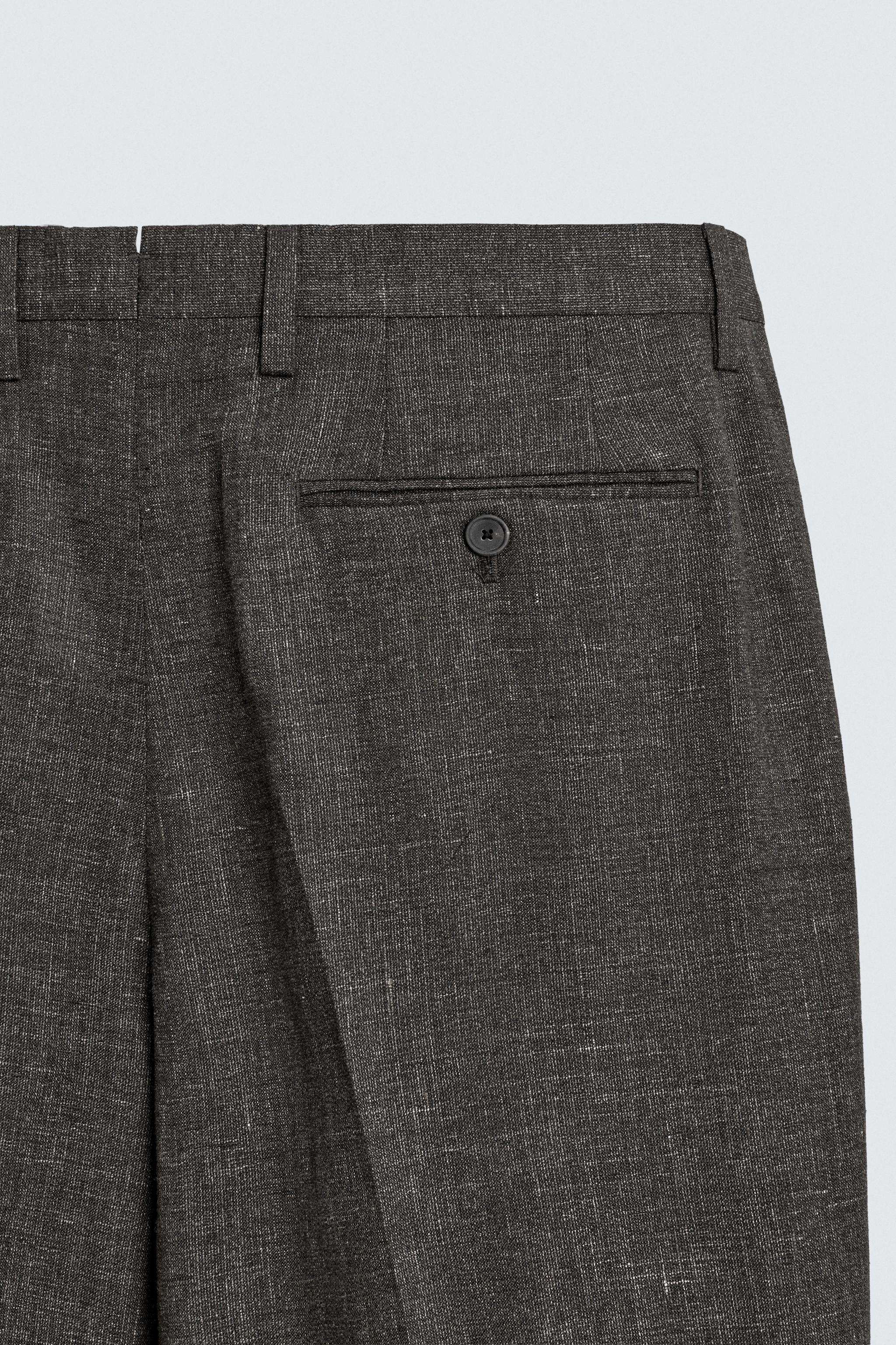 REGULAR FIT STRUCTURED SUIT PANTS